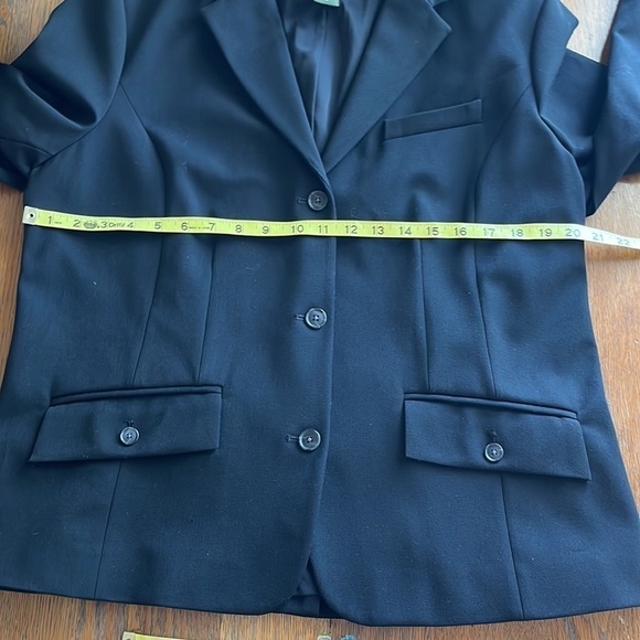 Eddie Bauer Black blazer classic button down front pockets heavy weight size 16 - Picture 7 of 15